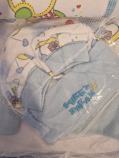 The Boss Baby" 10-Piece Luxury Newborn Essentials Gift Set – Blue & White