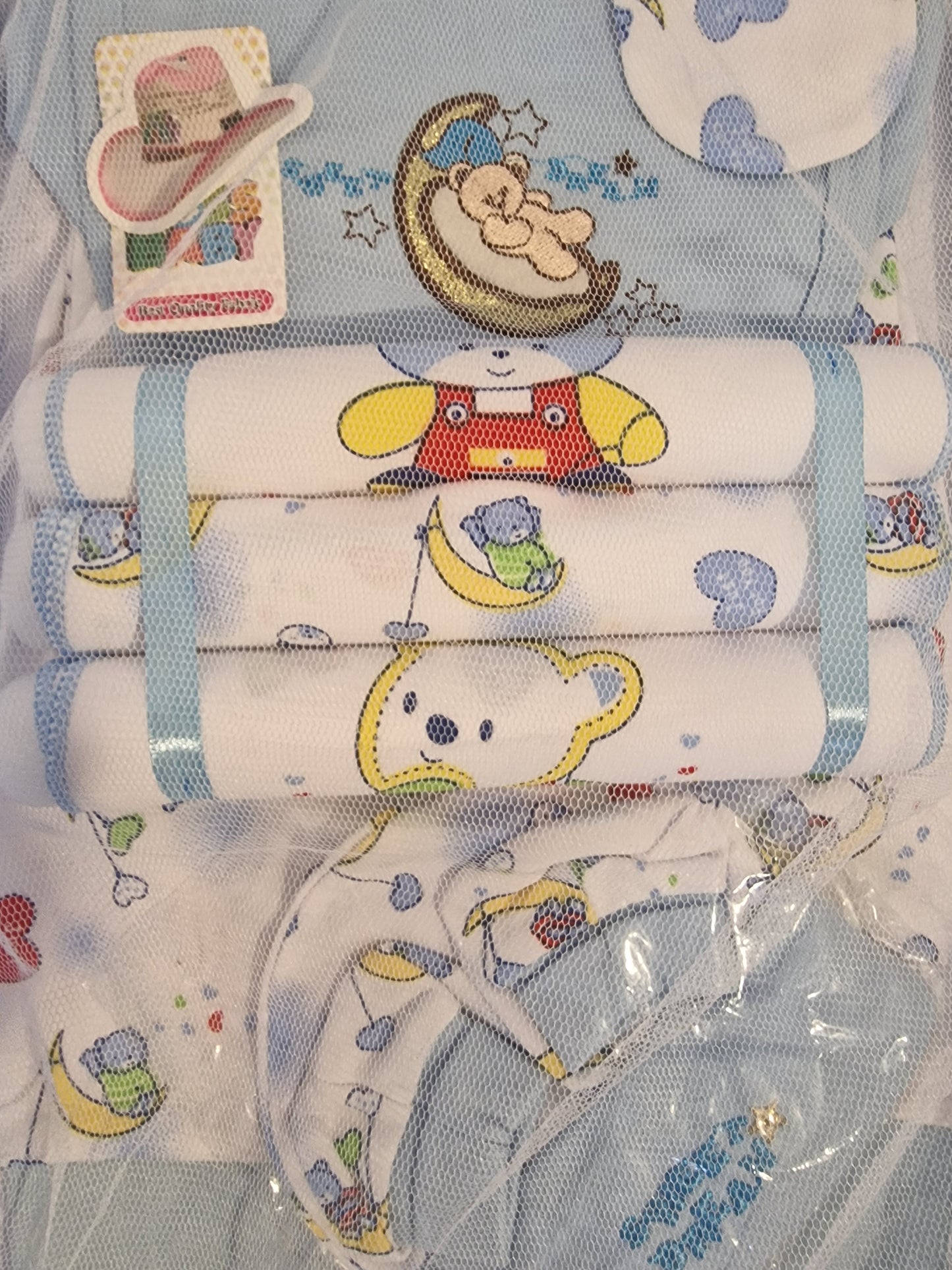 The Boss Baby" 10-Piece Luxury Newborn Essentials Gift Set – Blue & White