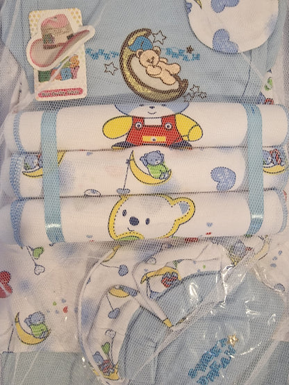 The Boss Baby" 10-Piece Luxury Newborn Essentials Gift Set – Blue & White