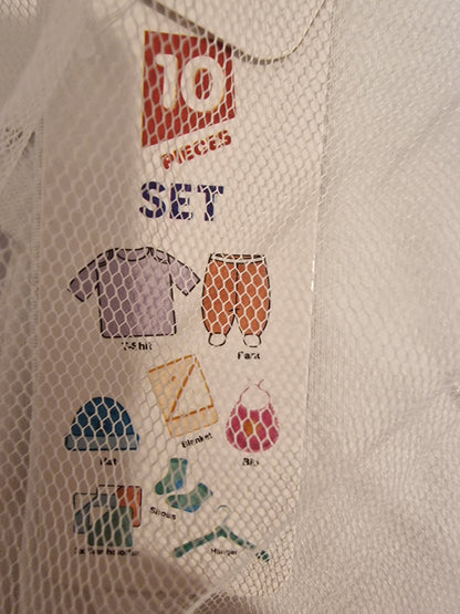 Newborn Baby 10-Piece Gift Set - 100% Cotton - White Little Bear Starter Kit