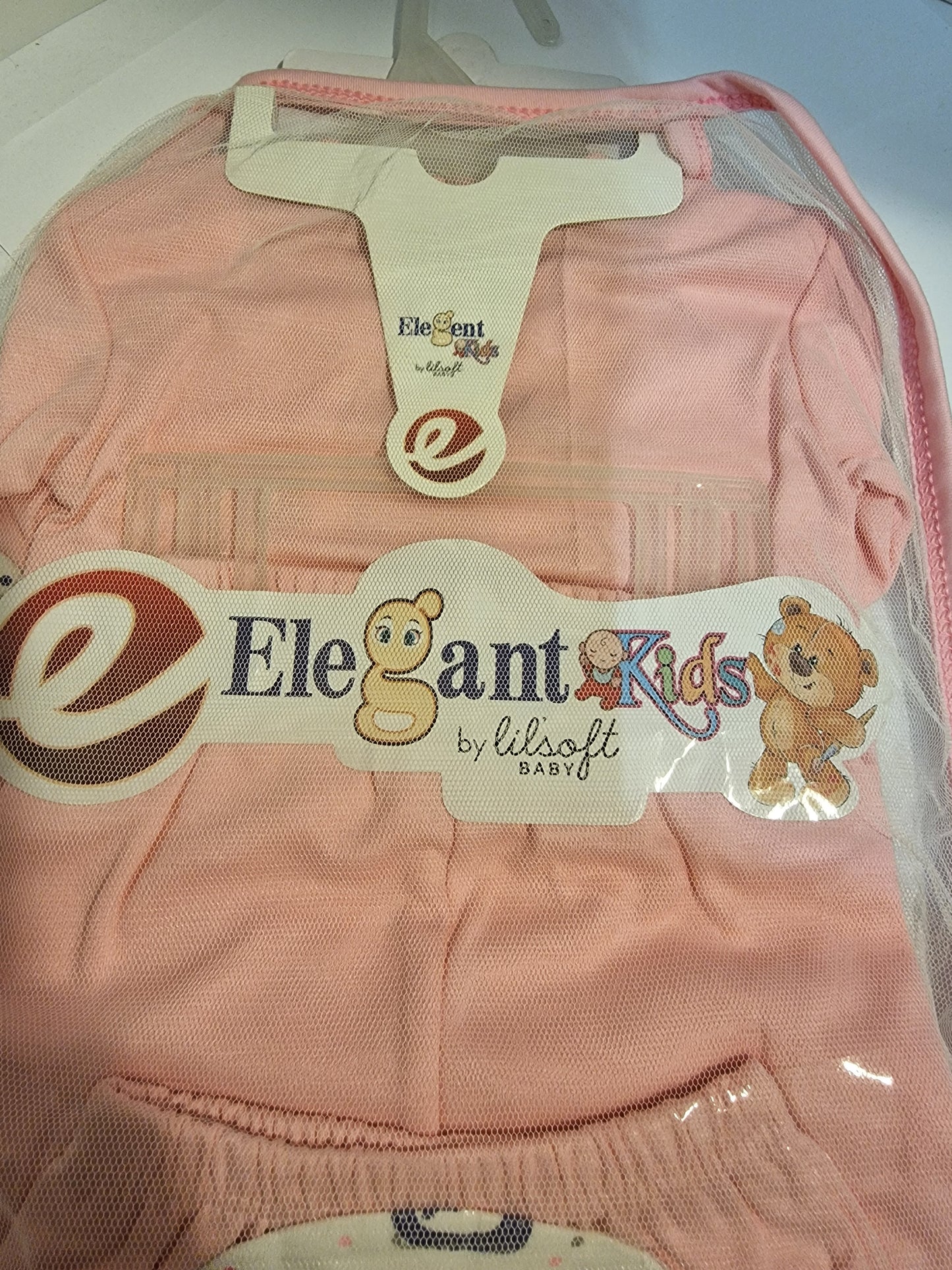 Elegant Kids by Lilsoft Baby Girl 10-Piece Starter Clothing Set – Pink Bear Theme