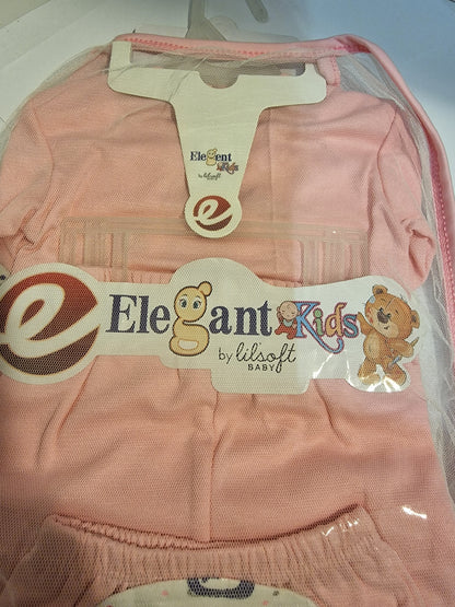 Elegant Kids by Lilsoft Baby Girl 10-Piece Starter Clothing Set – Pink Bear Theme