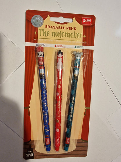 Legami Milano Erasable Gel Pens - The Nutcracker Limited Edition (Set of 3)