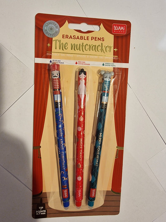 Legami Milano Erasable Gel Pens - The Nutcracker Limited Edition (Set of 3)