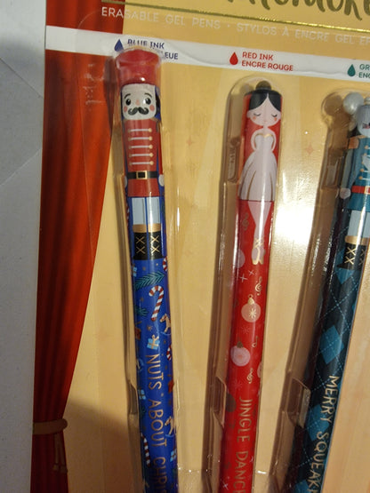 Legami Milano Erasable Gel Pens - The Nutcracker Limited Edition (Set of 3)