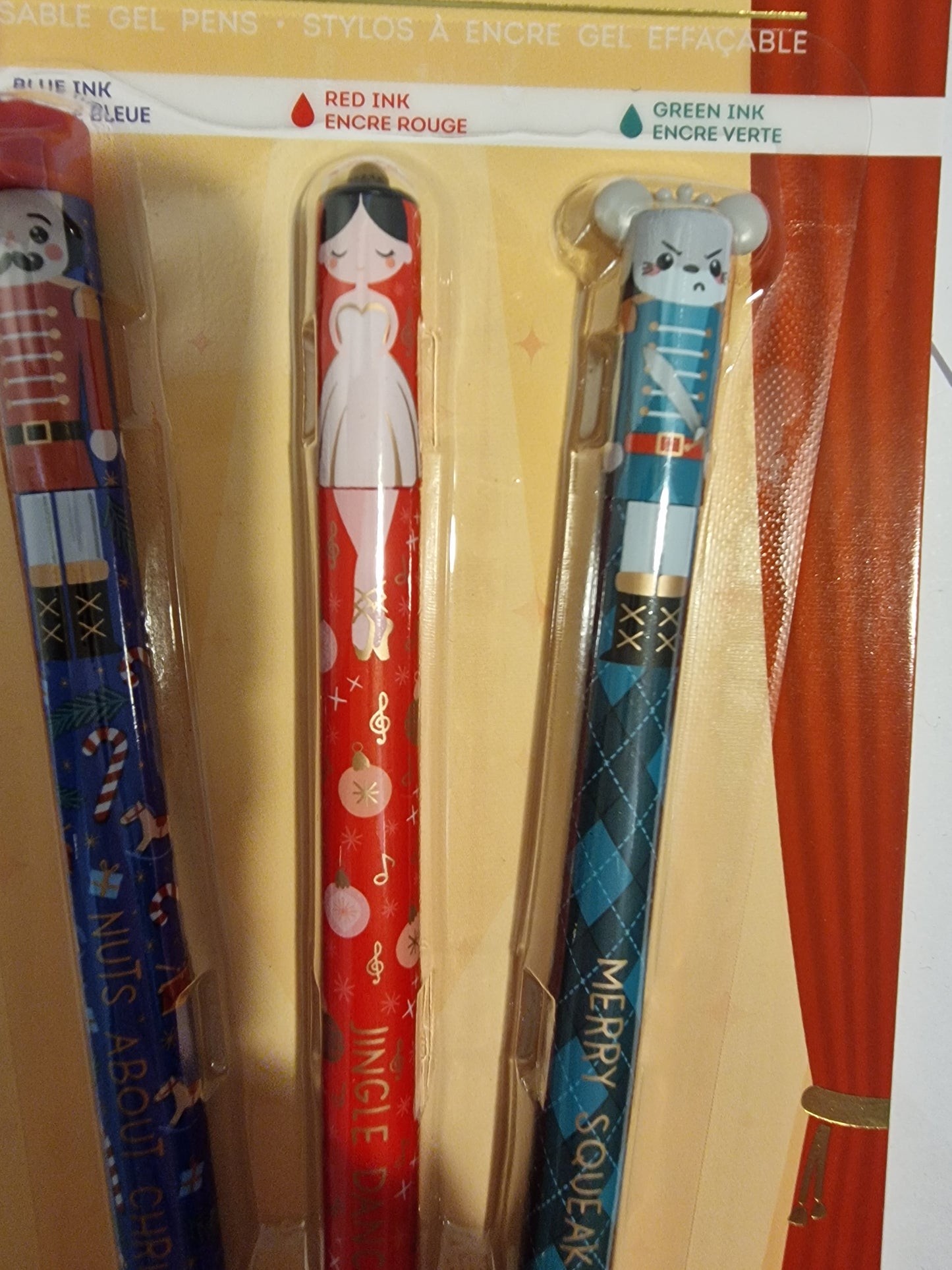 Legami Milano Erasable Gel Pens - The Nutcracker Limited Edition (Set of 3)