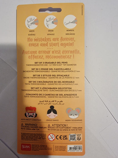 Legami Milano Erasable Gel Pens - The Nutcracker Limited Edition (Set of 3)