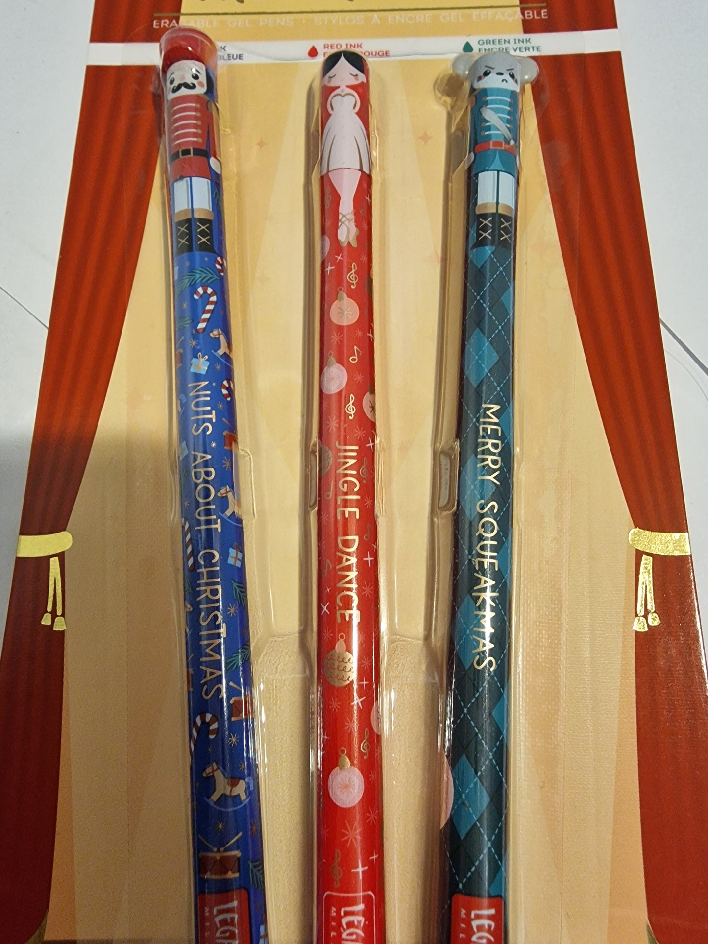 Legami Milano Erasable Gel Pens - The Nutcracker Limited Edition (Set of 3)