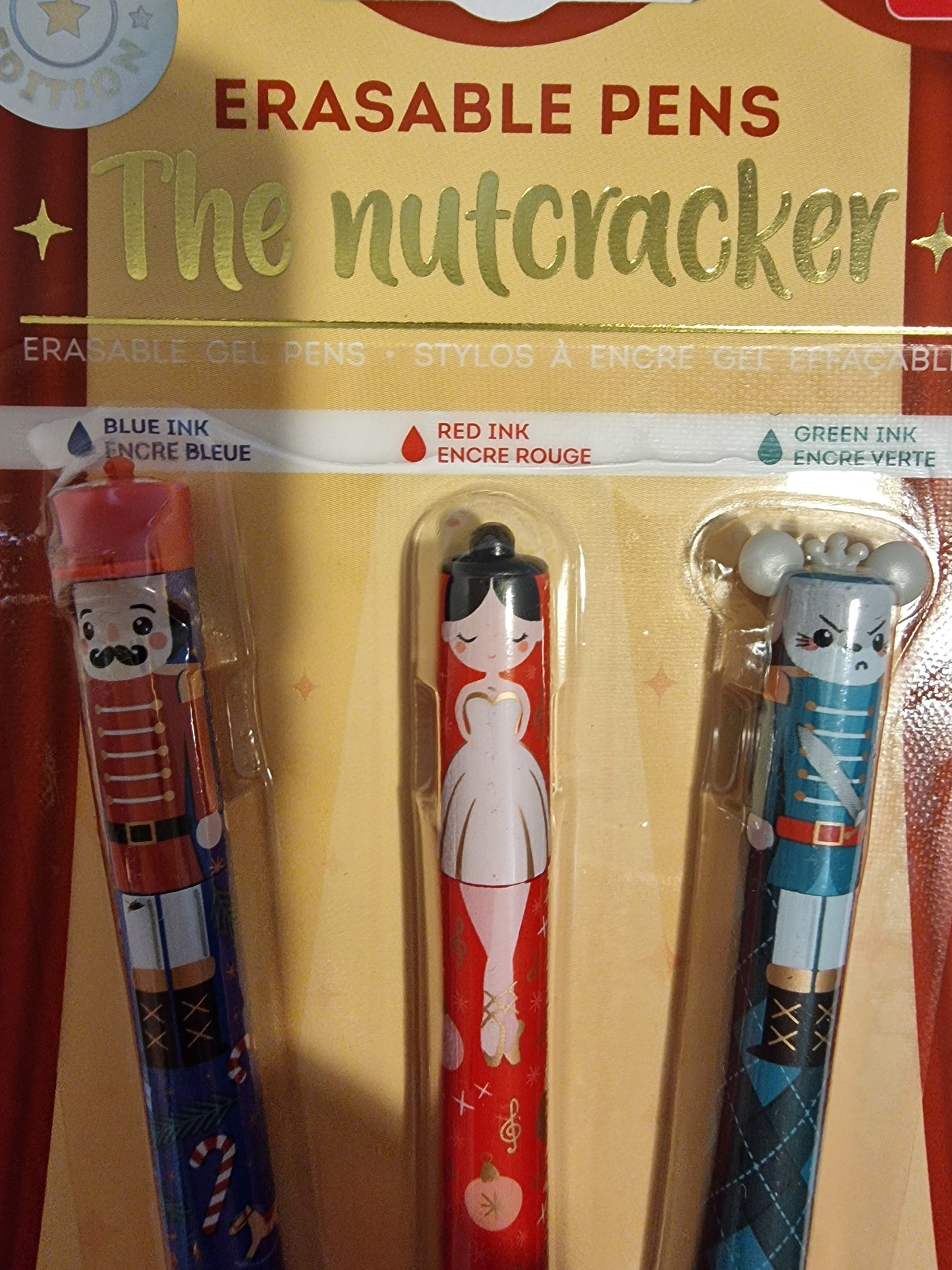 Legami Milano Erasable Gel Pens - The Nutcracker Limited Edition (Set of 3)