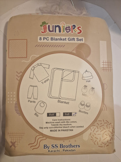 Juniors 8-Piece Newborn Baby Girl Gift Set - Pink Blanket & Essentials Clothing Bundle