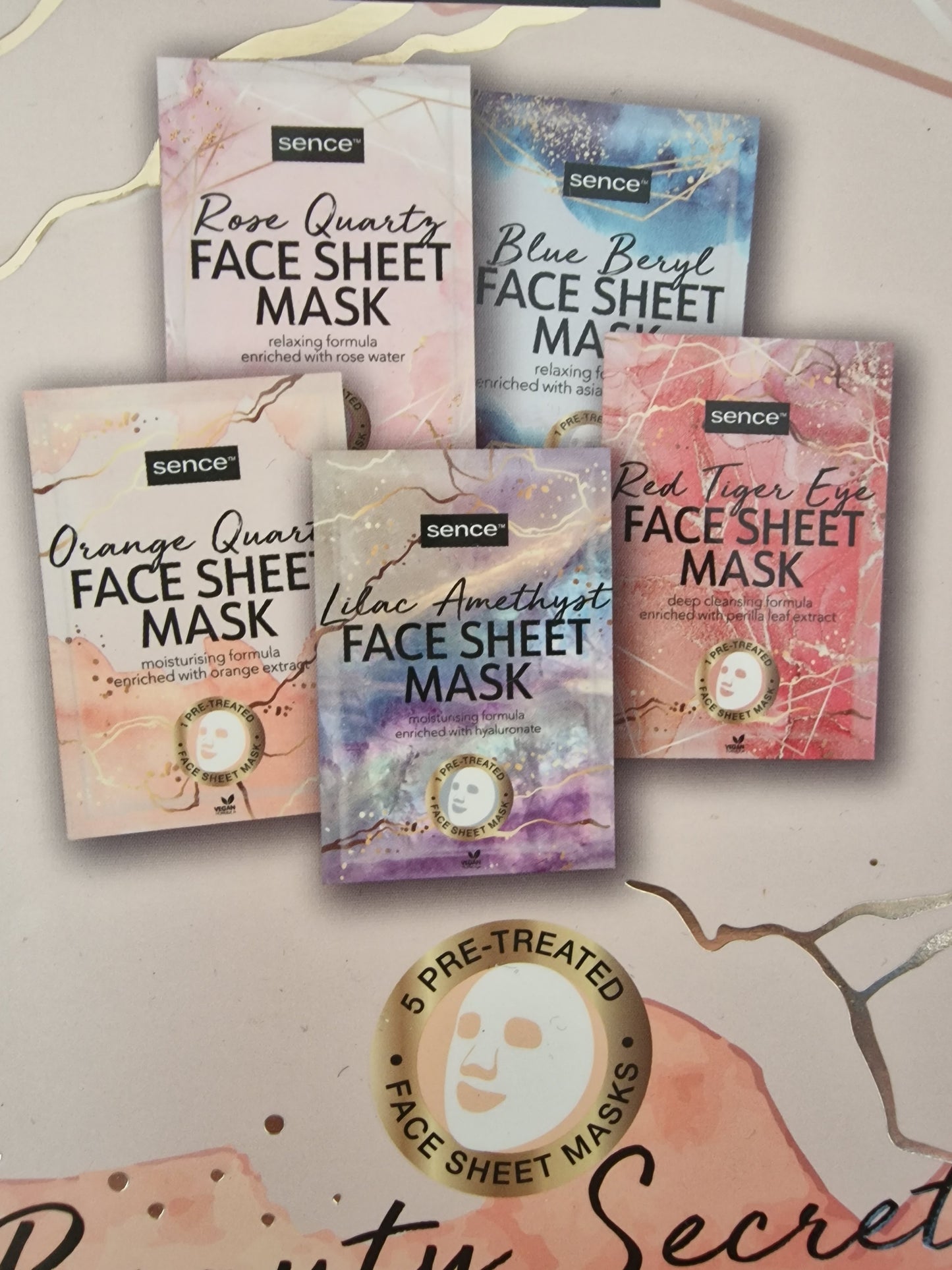 Sence Collection Beauty Secrets Face Mask Book - 5 Piece Vegan Sheet Mask Set