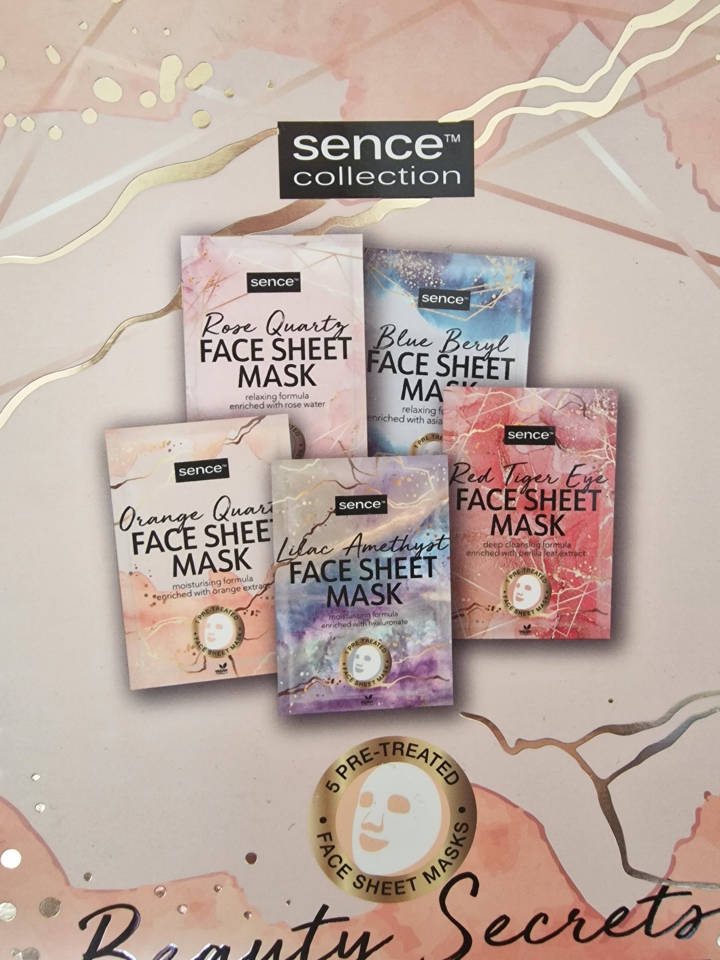 Sence Collection Beauty Secrets Face Mask Book - 5 Piece Vegan Sheet Mask Set