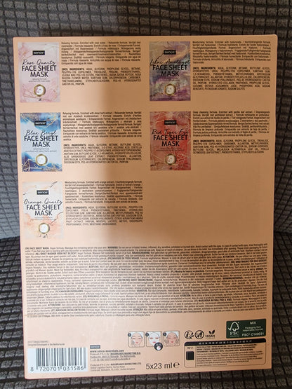 Sence Collection Beauty Secrets Face Mask Book - 5 Piece Vegan Sheet Mask Set
