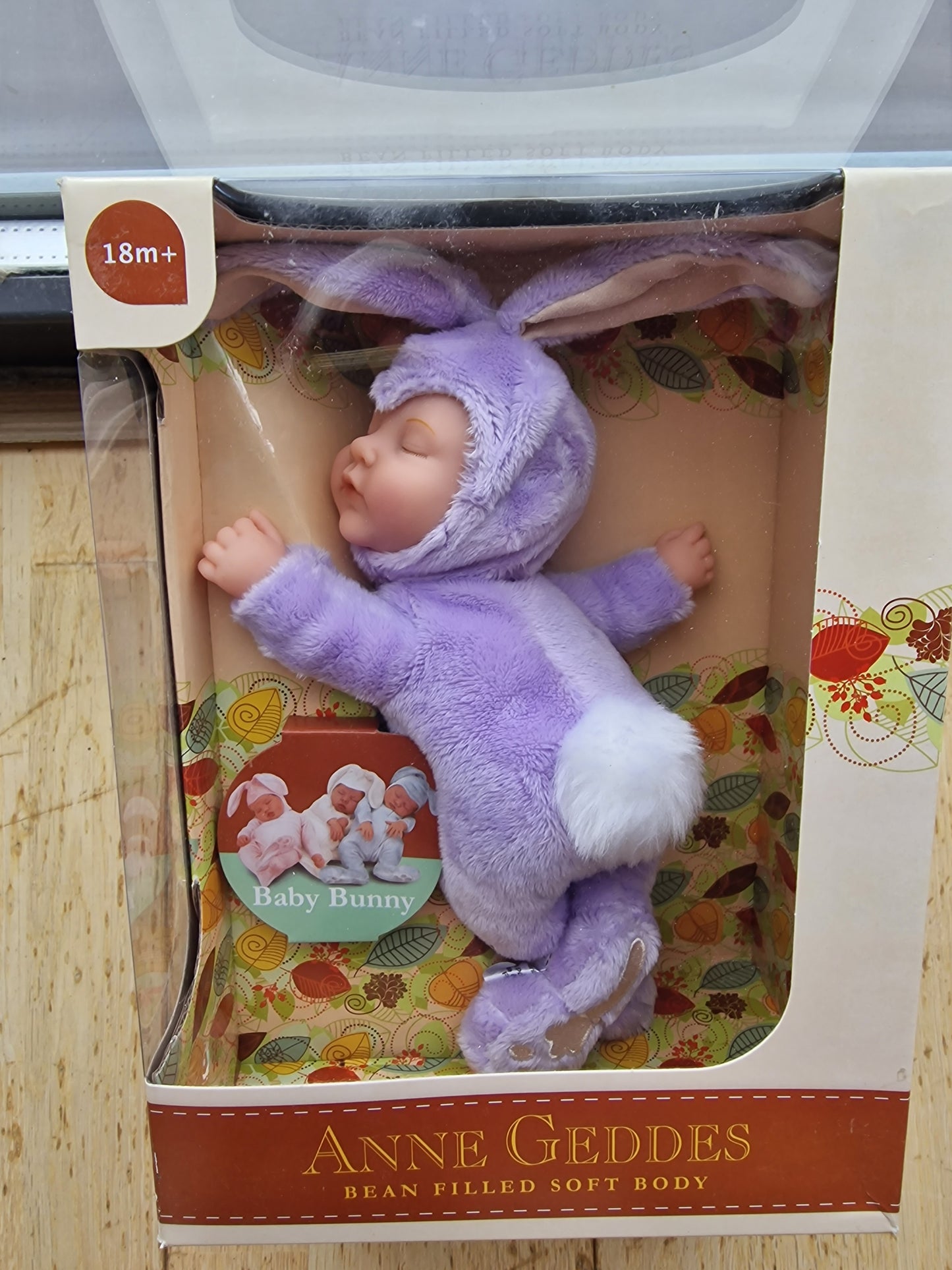 Anne Geddes 9" Lilac Baby Bunny Plush Doll - New In Box (NIB) Collector's Edition