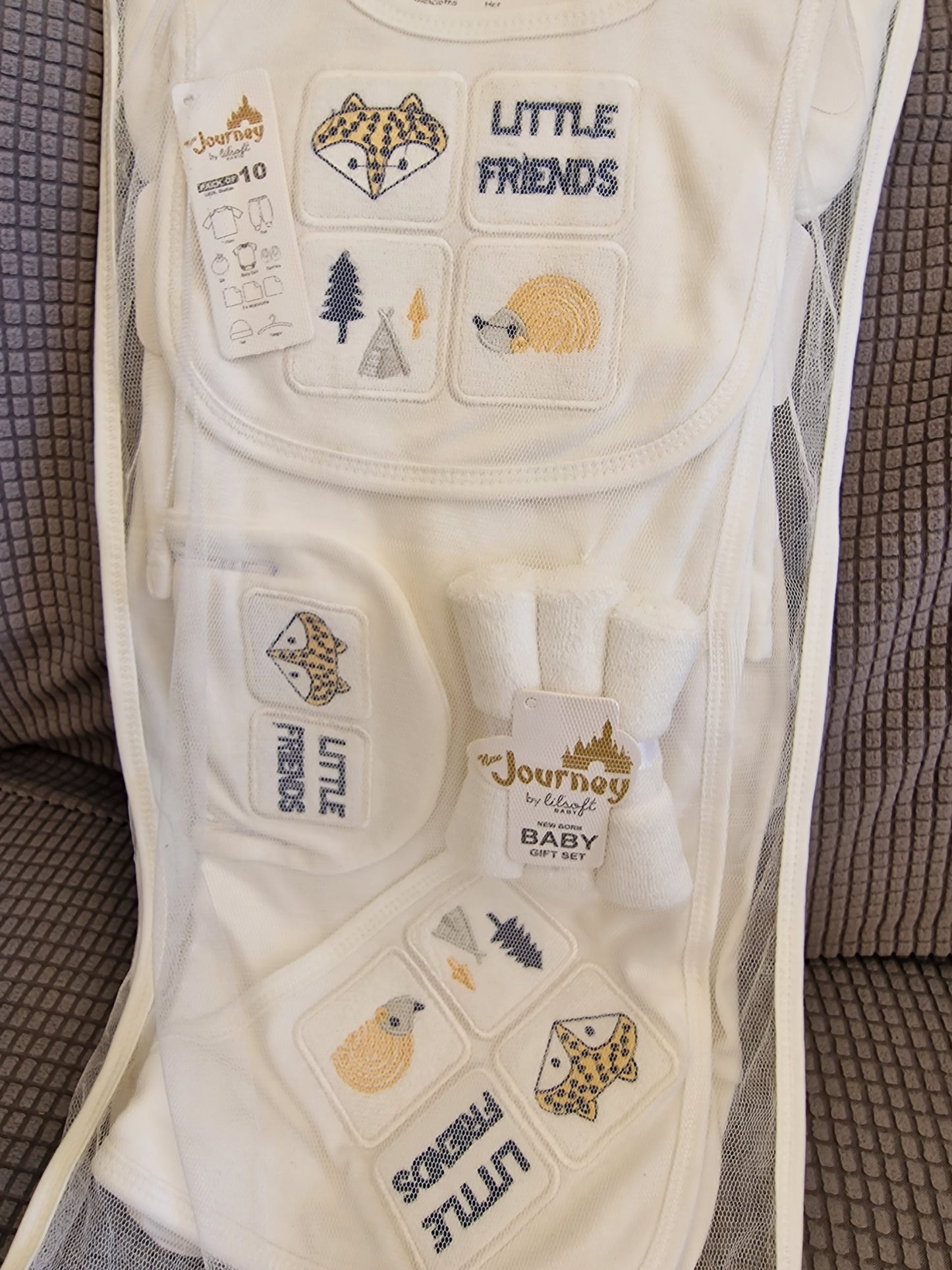 Lilsoft 10-Piece Newborn Baby Gift Set – Woodland "New Journey" Collection