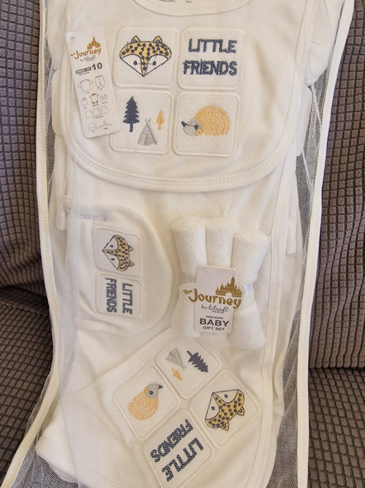 Lilsoft 10-Piece Newborn Baby Gift Set – Woodland "New Journey" Collection