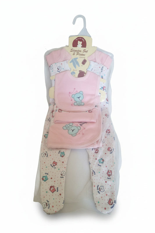 Carter’s 5-Piece Baby Girl Starter Set – Pink & Mint Bear Collection