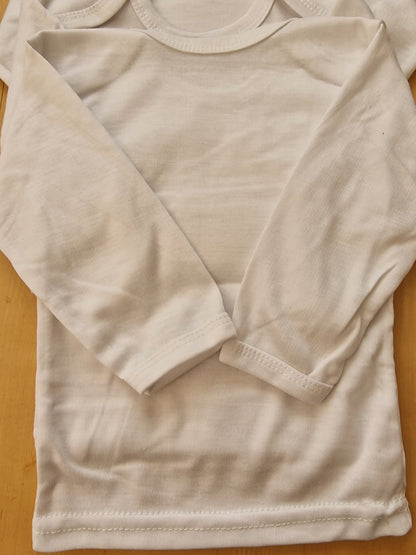 100% Cotton Long-Sleeve Baby Vests - Pack of 3 (White) | Newborn Essentials