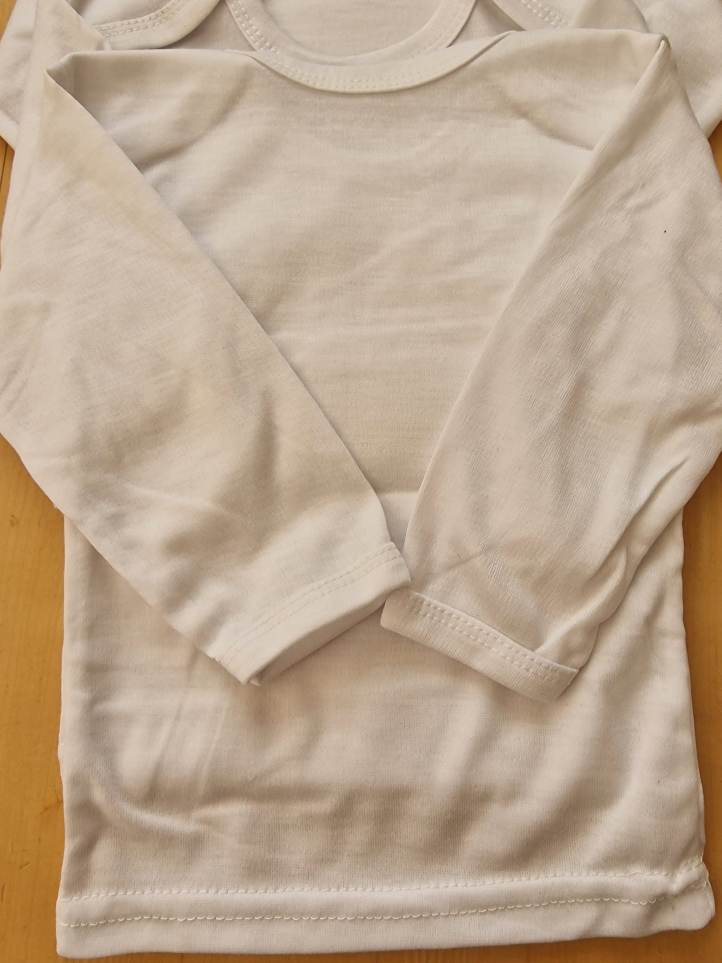 100% Cotton Long-Sleeve Baby Vests - Pack of 3 (White) | Newborn Essentials