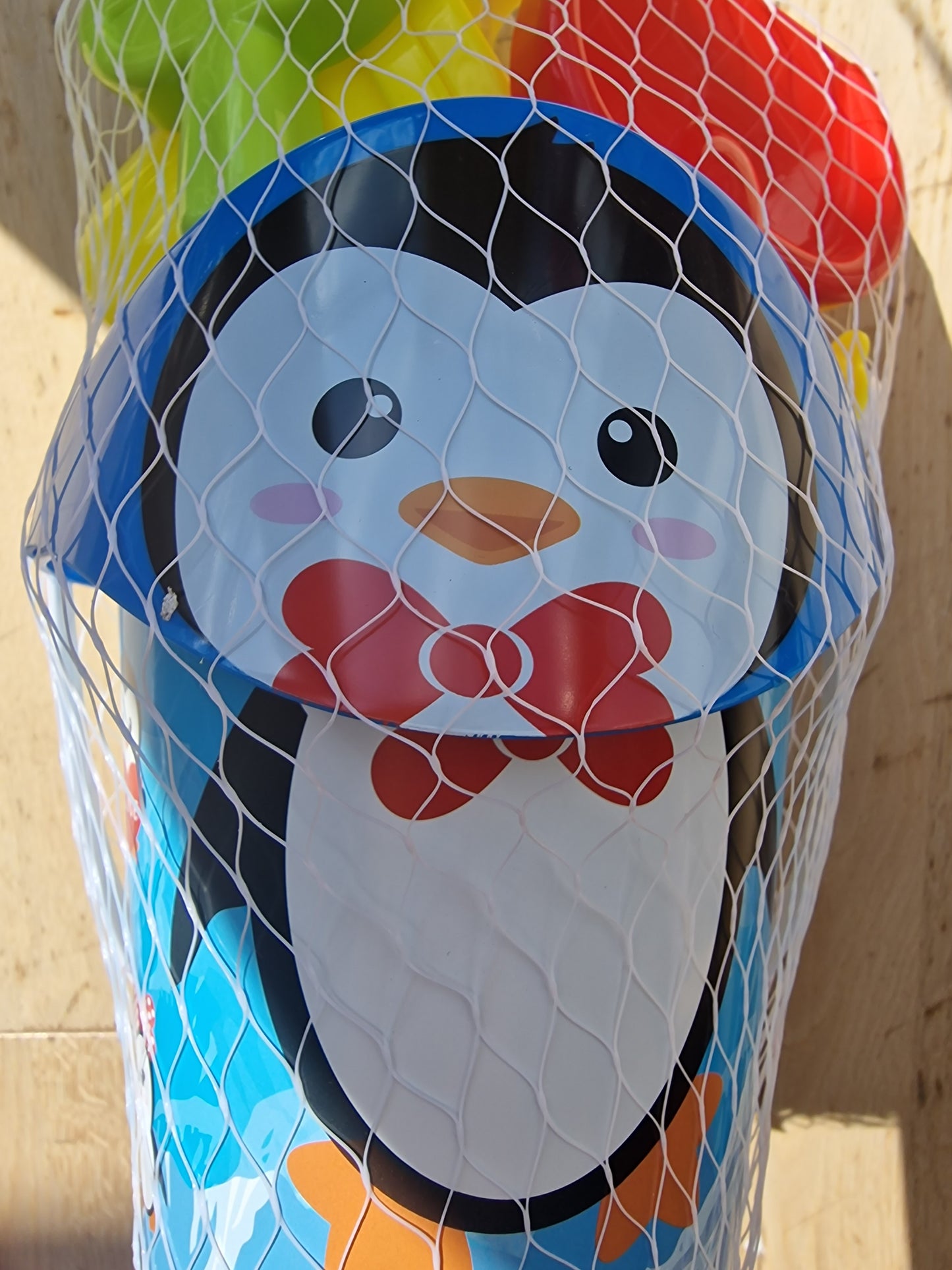 Kids Penguin Beach Toy Set - 6 Piece Bucket, Spade & Watering Can Set