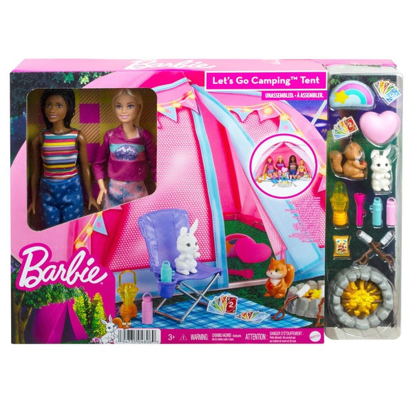 Barbie Let's Go Camping Tent Playset and 2 Dolls