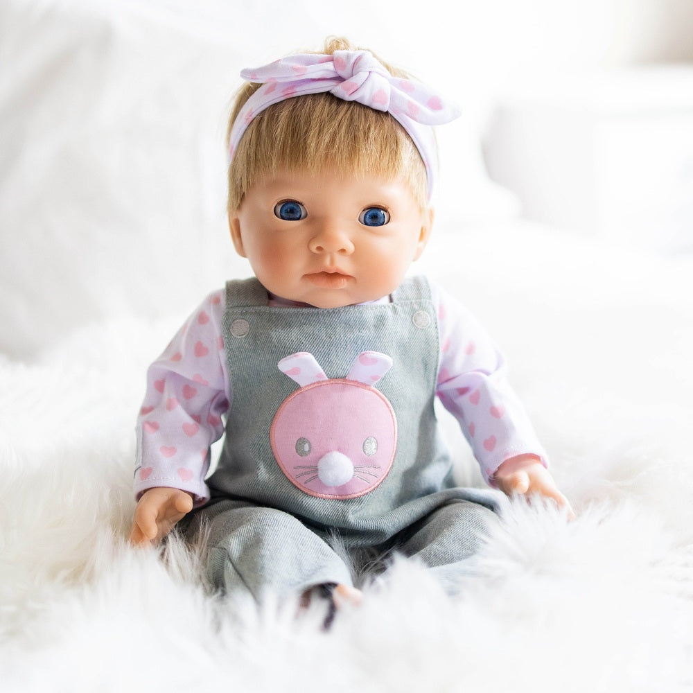 Tiny Treasures  Baby Doll in Pink Bunny Outfit 44cm