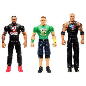 WWE Main Event Superstars Basic 3 Pack - Roman Reigns, John Cena & The Rock