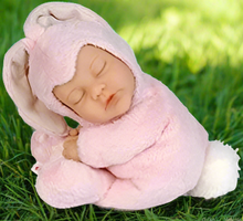 Load image into Gallery viewer, Anne Geddes 9 inch Baby Pink Bunny Doll - Bean Filled Soft Body Collection