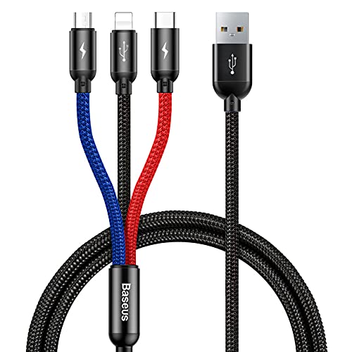 Baseus Three Primary Colors 3 In 1 Phone Cable