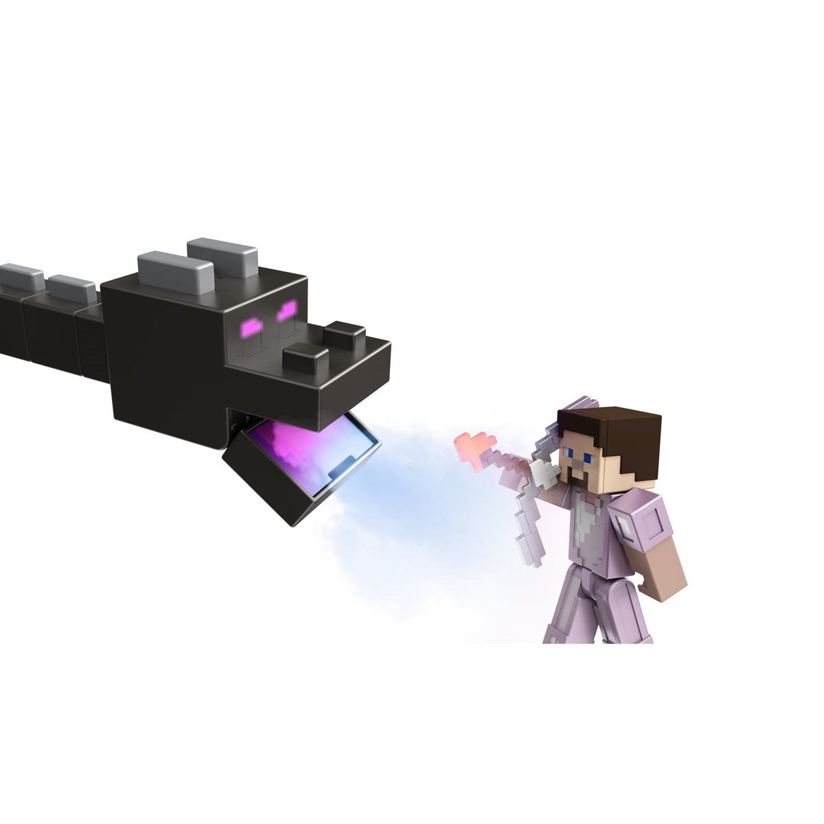 Minecraft 15th Anniversary Ender Dragon with Steve and Enderman figures