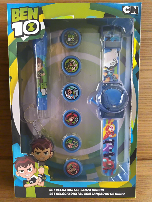 Ben 10 Set Watch 6 Discs Flashlight And Keychain