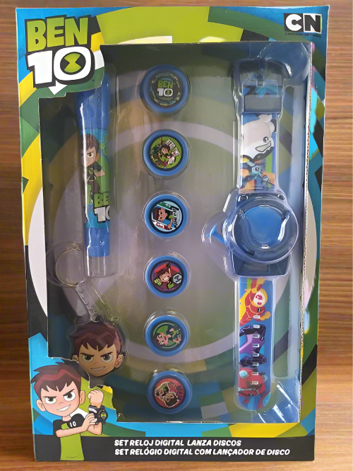 Ben 10 Set Watch 6 Discs Flashlight And Keychain