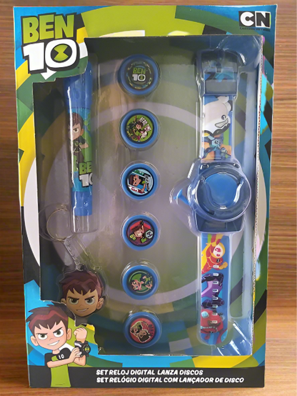 Ben 10 Set hodinky 6 disků Svítilna a klíčenka