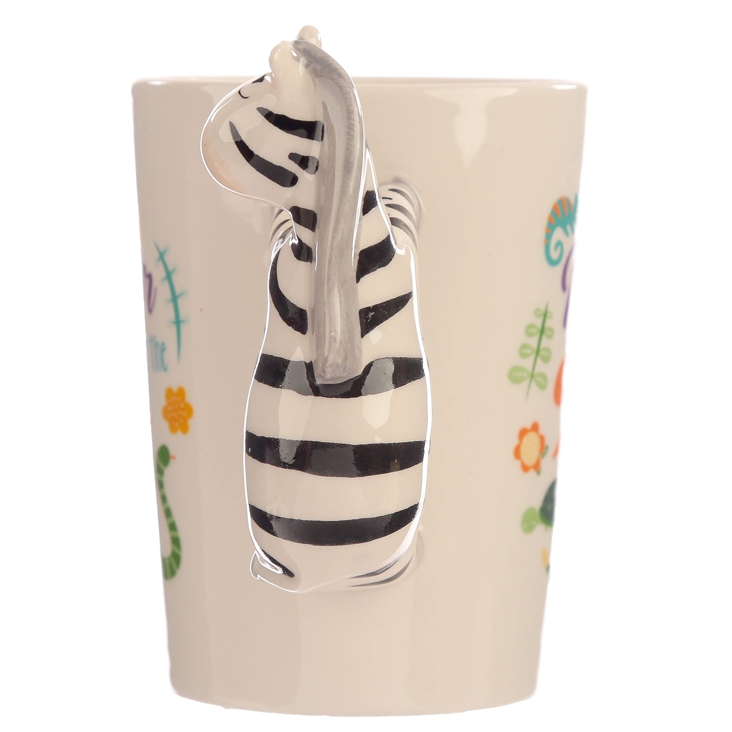 Zebra Shaped Handle Mug Ceramic Height 12cm Width 13.5cm Depth 8.5cm