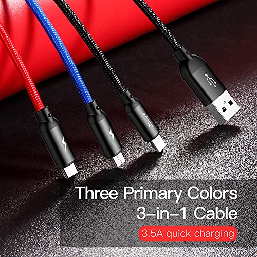 Baseus Three Primary Colors 3 In 1 Phone Cable