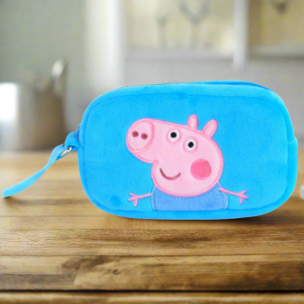 Soft Plush Toy Wallet Pouch for Kids- Blue George