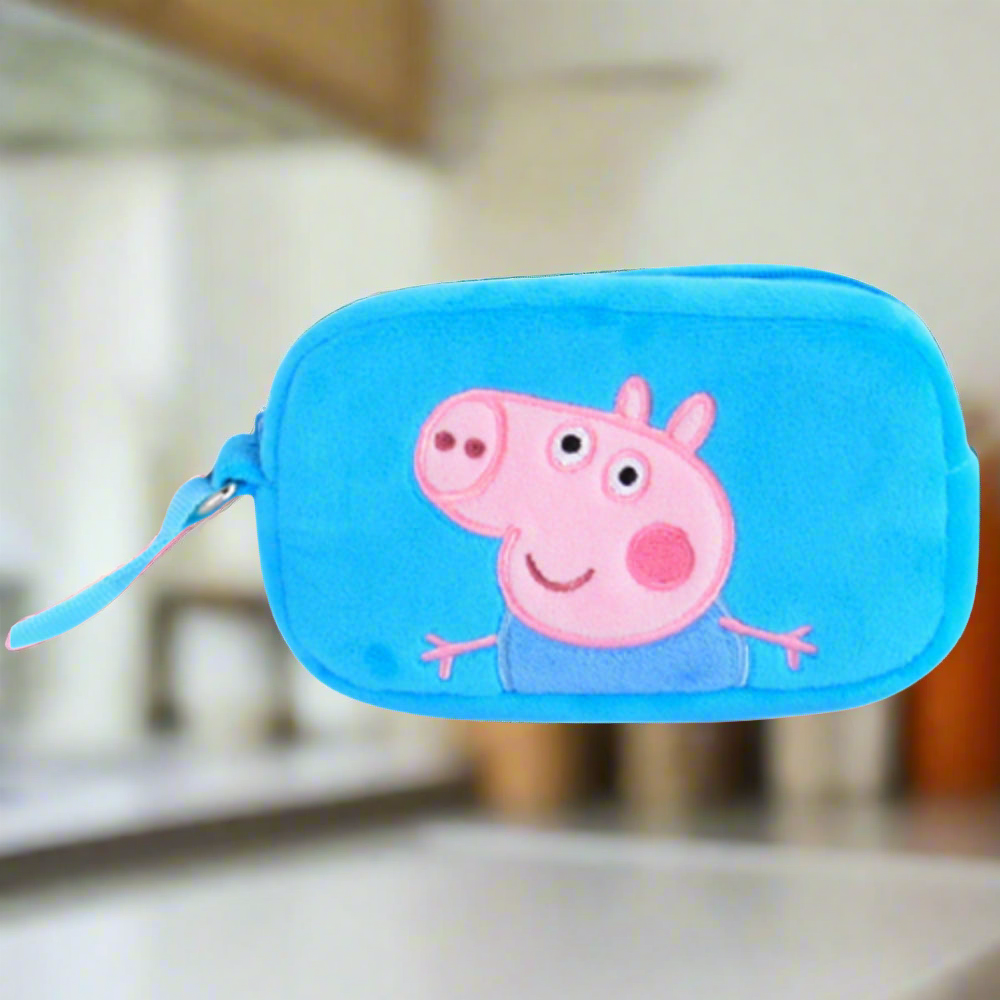 Soft Plush Toy Wallet Pouch for Kids- Blue George