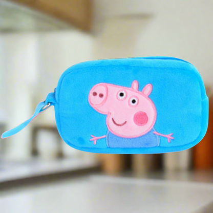 Soft Plush Toy Wallet Pouch for Kids- Blue George