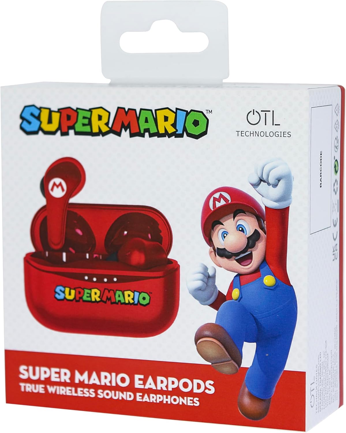 Super Mario  Wireless Earphones with Charging Case Red