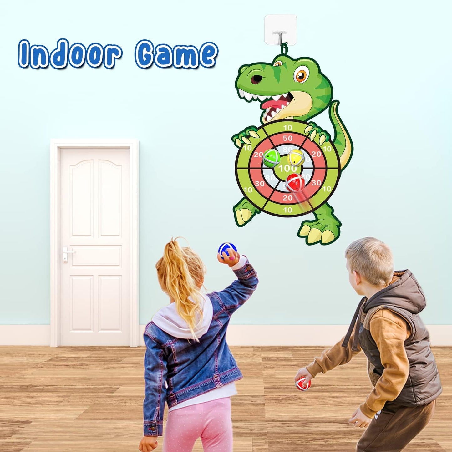 30" Large Kids Dinosaur Dart Board Set