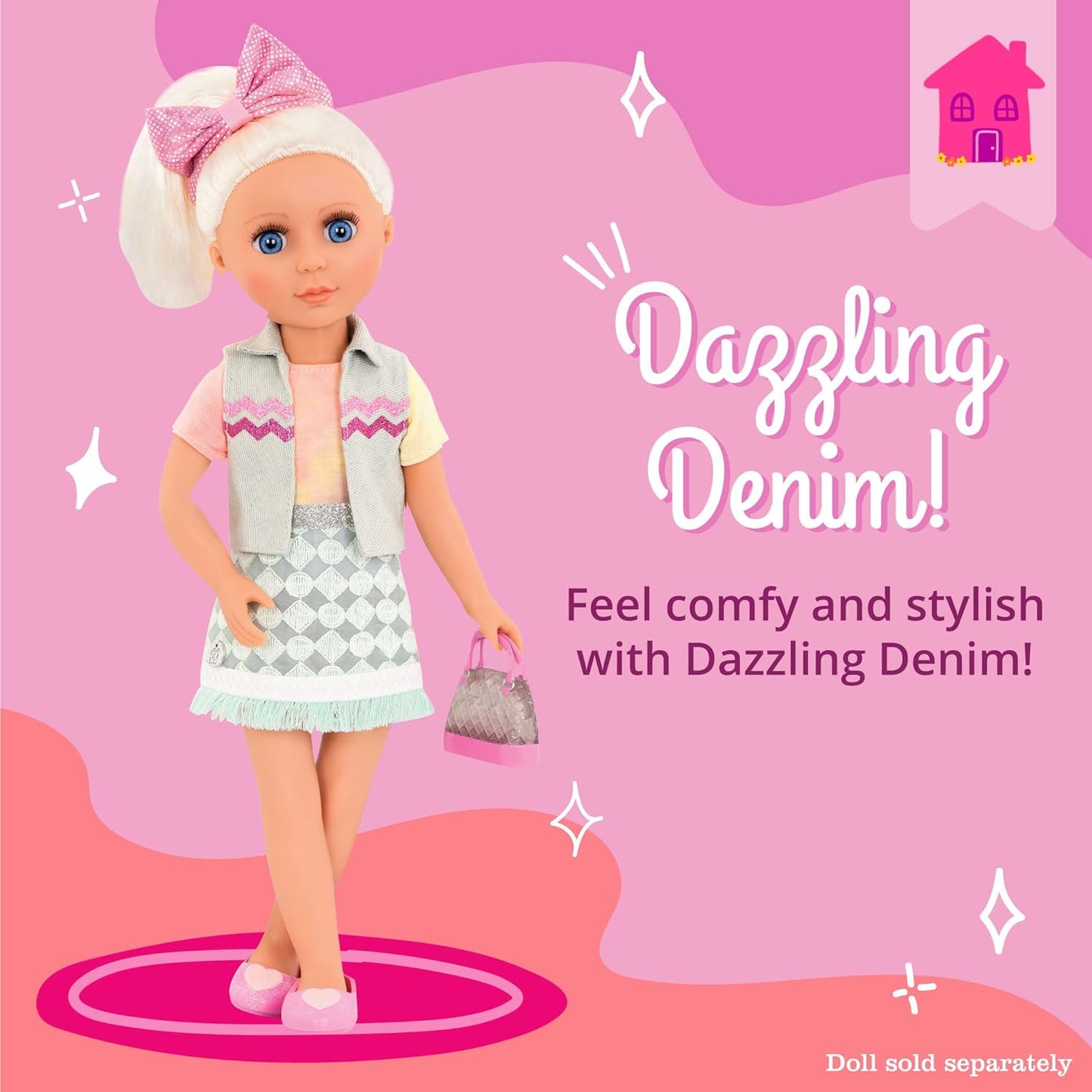 Glitter Girls – Dazzling Denim Skirt & Top Deluxe Outfit