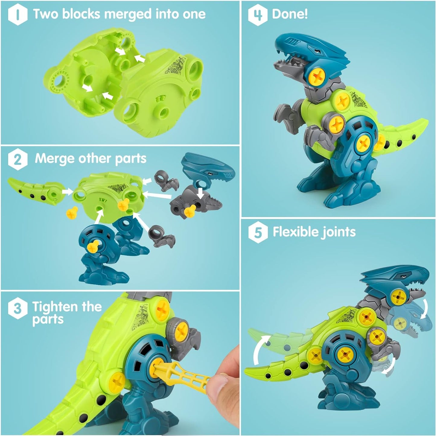 DIY Dino Disassembly: Fun & Educational Dinosaur Toy Exploration with Electric Drill and Storage Box