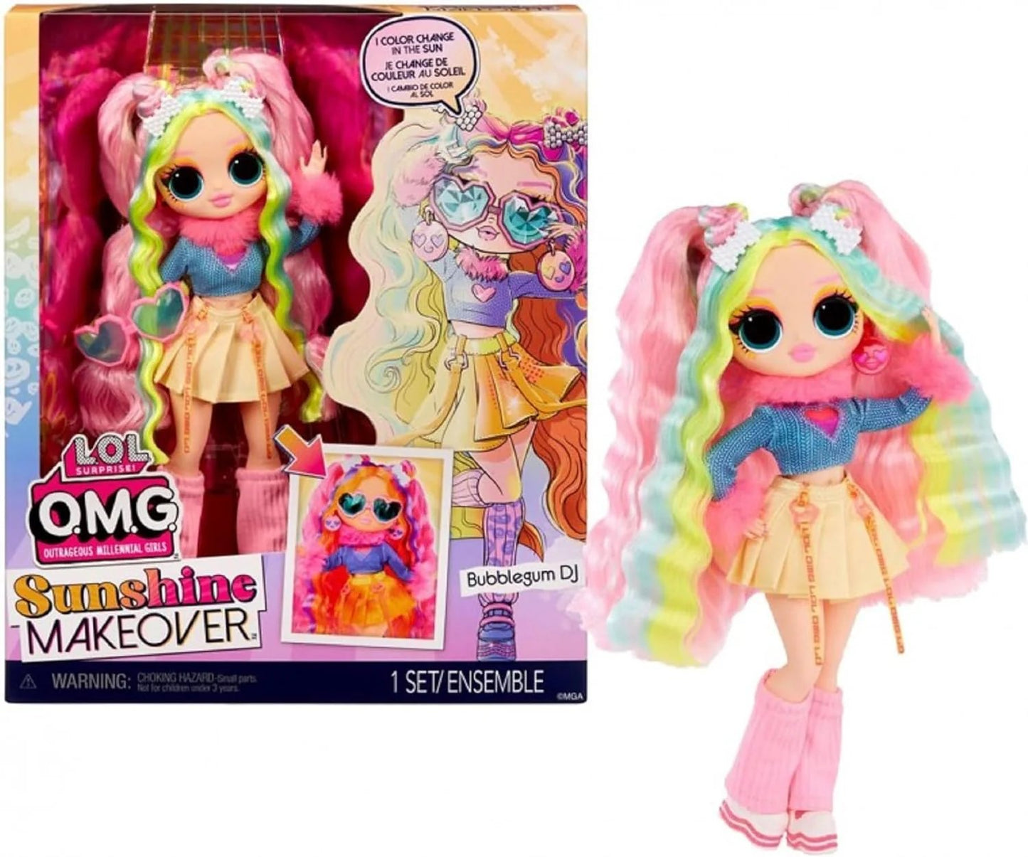 LOL Surprise OMG Sunshine Makeover Fashion Doll - BUBBLEGUM DJ