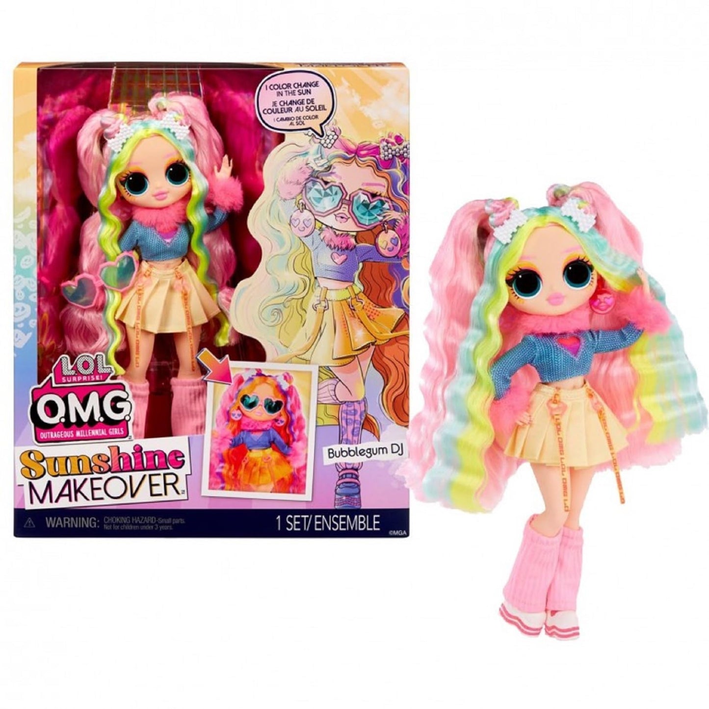 LOL Surprise OMG Sunshine Makeover Fashion Doll - BUBBLEGUM DJ