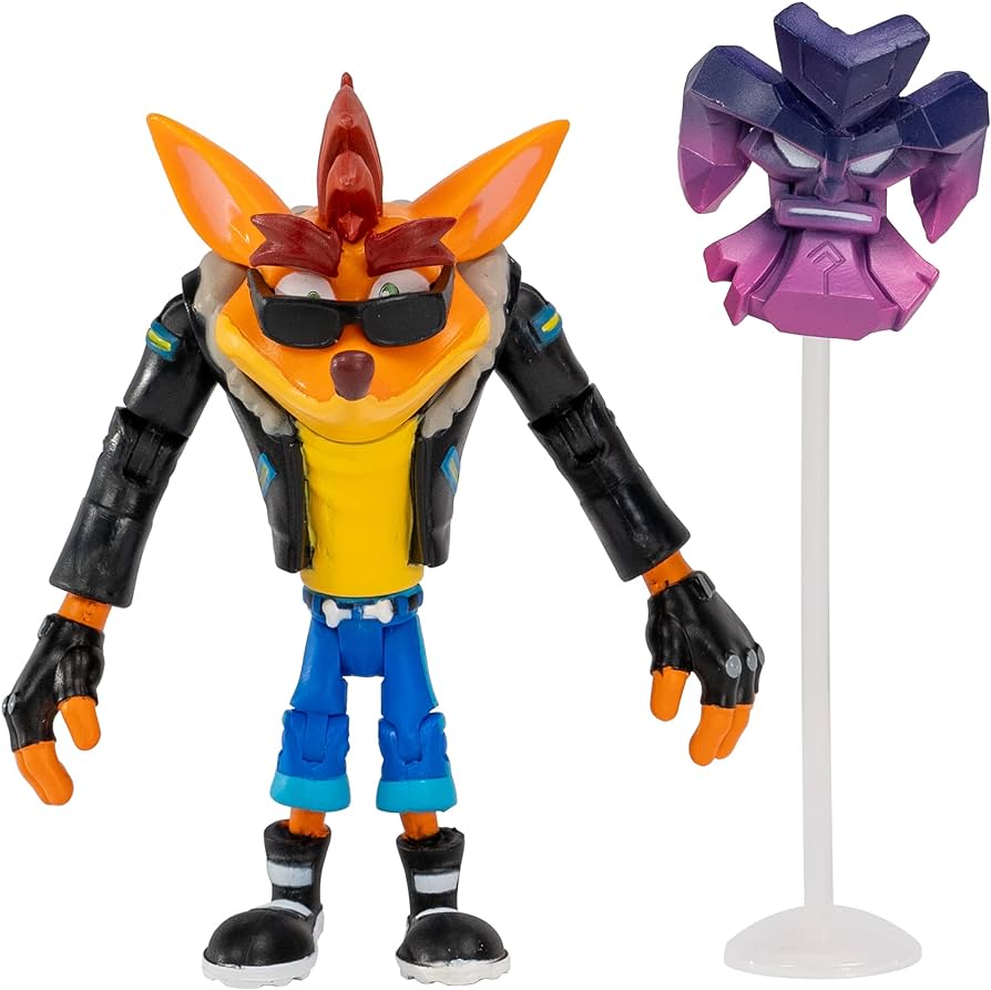 Crash Bandicoot 11cm Biker Crash with Akano Mask Collectable Figure