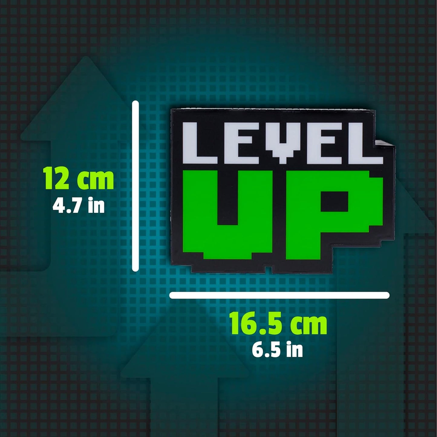 Paladone Level Up Light with Sound – Retro Pixel Design 12cm – Gaming LED Desk Lamp Collectible