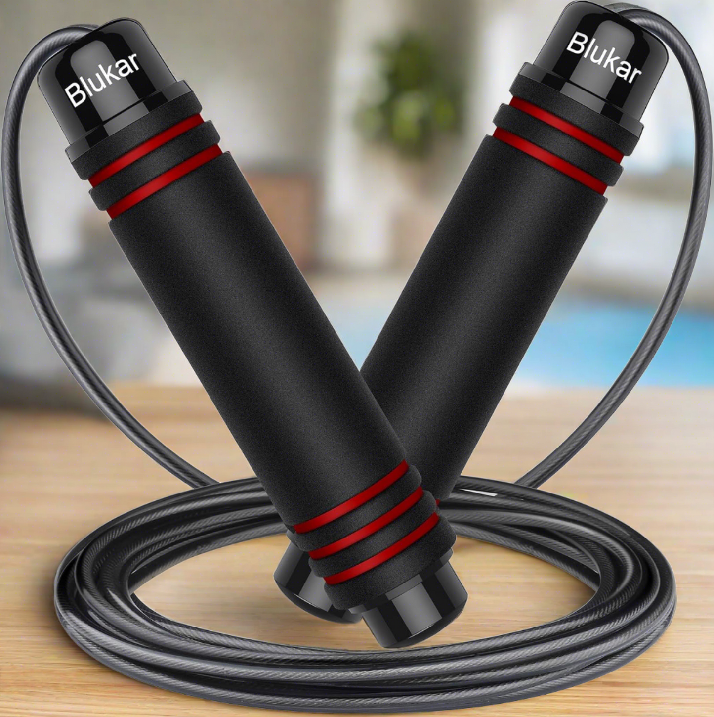 Skipping Rope Speed Jump soft foam handles by Blukar