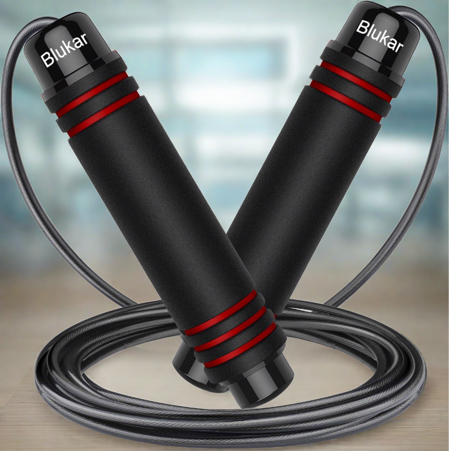 Skipping Rope Speed Jump soft foam handles by Blukar