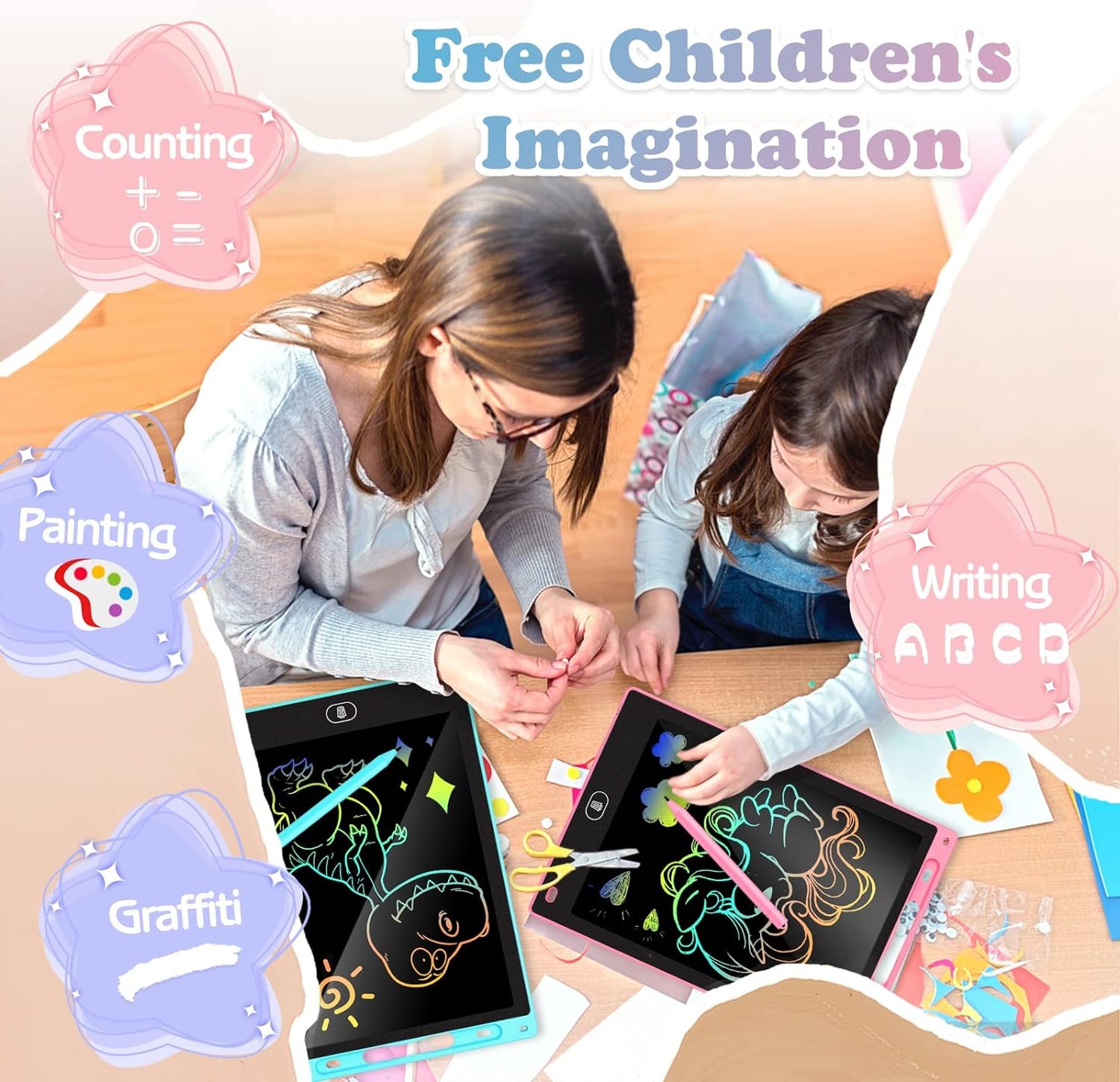 LCD Writing Tablet for Kids 2 Pack