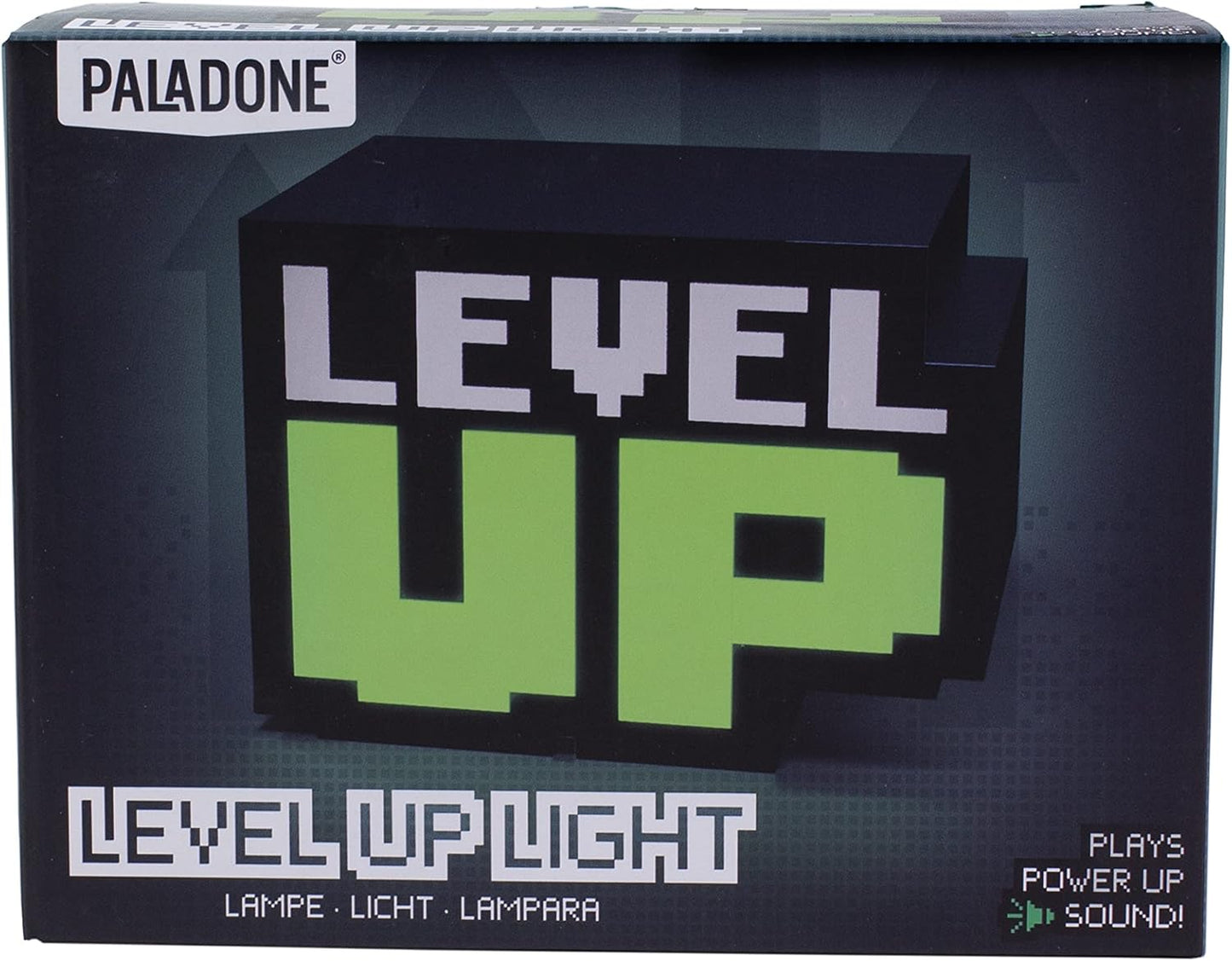 Paladone Level Up Light with Sound – Retro Pixel Design 12cm – Gaming LED Desk Lamp Collectible